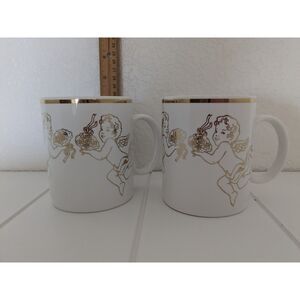 Sakura Gold Cherubs ceramic coffee mug -Broadway Dept Stores - Ivory Porcelain